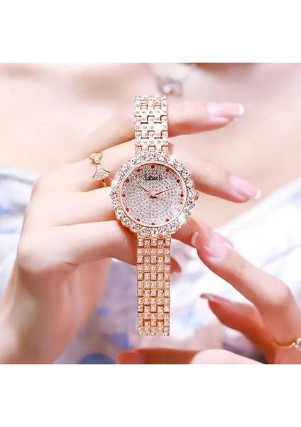 Lüks Bayan Saatler Altın Kristal Bayanlar Bilezik Izle Moda Kuvars Saatı Relogio Feminino Paslanmaz Çelik Saat Casıo Seıko (Yurt Dışından) modelleri