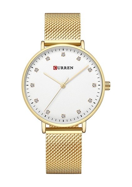 Altın Beyaz Curren Moda Izle Kadın Saatler Bayanlar Paslanmaz Çelik Bilezik Saatler Kadın Casio (Yurt Dışından)