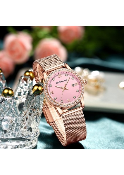 Pembe Yeni Crrju Yaratıcı Basit Kuvars Izle Kadın Çelik Hasır Elbise Saatler Kız Saat Casio (Yurt Dışından) modelleri
