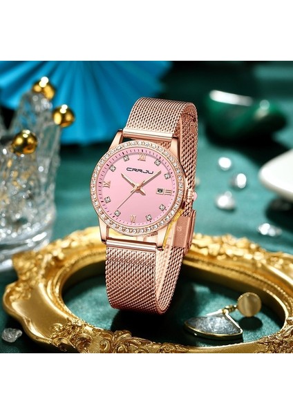 Pembe Yeni Crrju Yaratıcı Basit Kuvars Izle Kadın Çelik Hasır Elbise Saatler Kız Saat Casio (Yurt Dışından) fırsatları