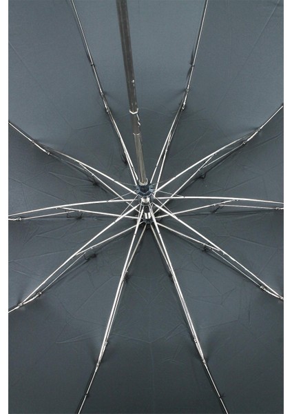 Ahşap Sap 110 cm Elegant Otomatik Çelik 10 Telli Siyah Şemsiye Rüzgar Korumalı Ponçi Kumaş fırsatları
