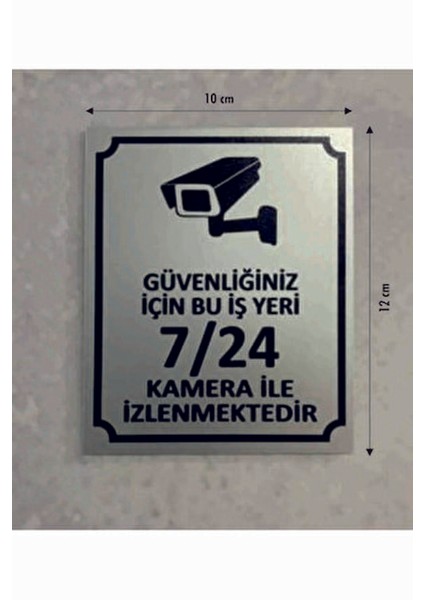 Güvenlik Kamerası Uyarı Levhası Alüminyum Malzeme 12 x 12 cm İç Mekan fırsatları