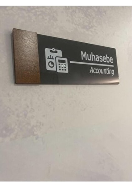 Wooden Serisi Muhasebe Yönlendirme Tabelası Antrasit Pleksi 24 x 9 cm indirimleri