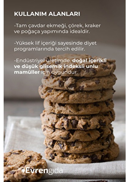 Doğal Tam Çavdar Unu 1 kg Katkısız Yüksek Lifli Sağlıklı Seçim