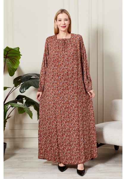 Kadın Büyük Beden Kare Yaka Çıtır Elbise