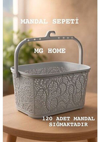 Örgü Desenli Beyaz Plastik Mandal Sepeti Kolay Taşınabilir 13x15x22 cm fiyatları