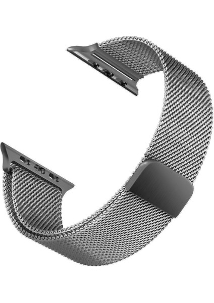 Apple Watch 11 (42MM) Uyumlu Mıknatıslı Hasır Metal Kordon-01 Gümüş -Saathariç fiyatları