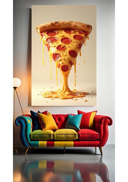 Pizza Dilimi V3 Ev Duvar Salon Güzellik Salonu Ofis Dükkan Dekarasyon Kanvas Tablo