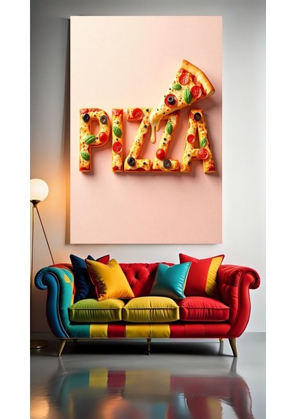 Pizza Fast Food V6 Ev Duvar Salon Güzellik Salonu Ofis Dükkan Dekarasyon Kanvas Tablo