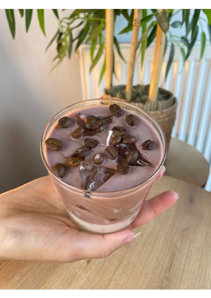 Cam Bardakta Ice Latte Kahve Kokulu Mum,hediyelik Soy Wax ve Jel Mum indirimleri