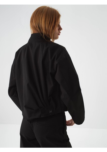Kadın Siyah Pamuk Dokulu Oversize Ceket fırsatları