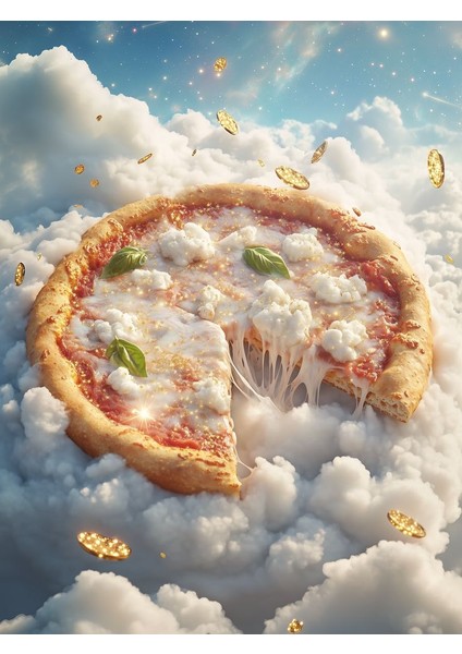 Lezzetinden Göklere Yükselen Pizza V1 Ev Duvar Salon Güzellik Salonu Ofis Dükkan Dekarasyon Kanvas Tablo fiyatları