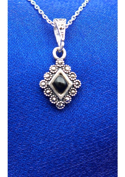 925 Ayar Kadın Oltu Taşı Kadın Kolye SK000125 fiyatları