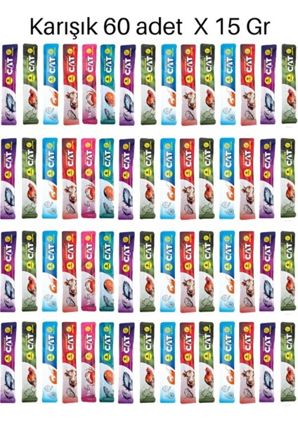 Cat Karışık Sıvı Kedi Ödülü Creamy 60 Adet x 15 gr