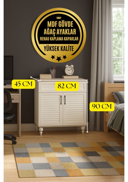 Pera MDF Kapaklı Şifonyer – Panjur Kaplama Kapaklar | Ağaç Ayaklar | Modern Tasarım fiyatları