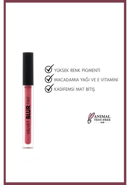 Velvet Blur Tint Kadife Bitişli Nemlendirici Mat Ruj - 02 Rose Dusk - Pembe fiyatları