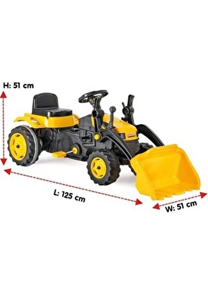 Active Kepçeli Traktör Sarı Renkli Ergonomik Tasarım 2-7 Yaş Erkek Çocuklar İçin