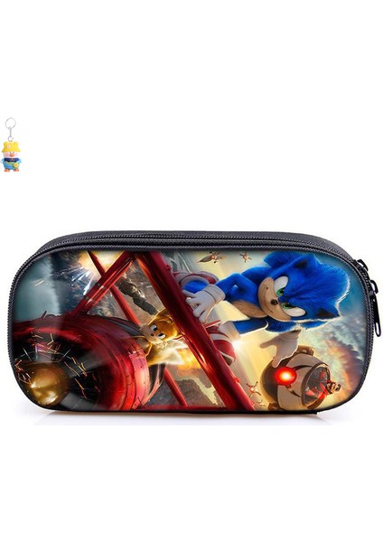 Sonic The Hedgehog 2 Ilköğretim ve Ortaokul Öğrencileri Kalem Çantası Film Çevresel Kalem Çantası Saklama (Yurt Dışından)