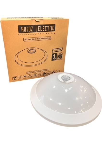 Uzmlight Horoz 400-020-143 Plastik 360° Sensörlü Tavan Armatürü Beyaz 2XE27 (Beyaz Kasa) (Plastik-Cam Gövde) fırsatları
