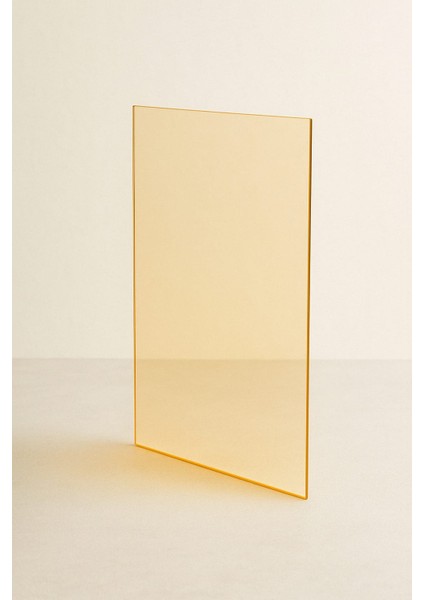 47 x 33 Keraglass Yüksek Isıya Dayanıklı Şömine Kuzine Soba Camı 4 mm - Seramik Cam (Bal Rengi, Şeffaf)