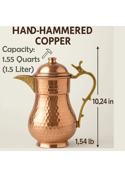 El Yapımı Çekiçle Dövülmüş Bakır Sürahi fiyatları