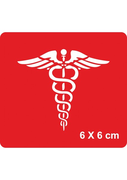 Tıp Sembolü-Caduceus(Kadüse) Tattoo Geçici Dövme Şablonları Kına Kalıpları