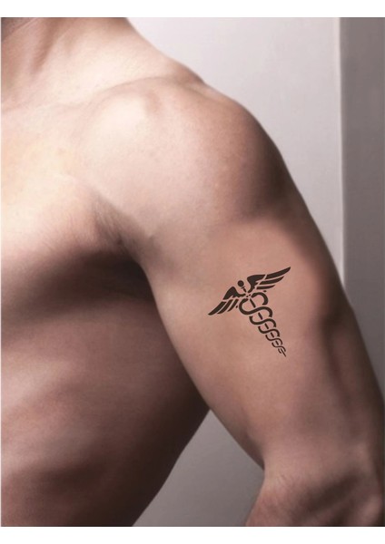 Tıp Sembolü-Caduceus(Kadüse) Tattoo Geçici Dövme Şablonları Kına Kalıpları fiyatları