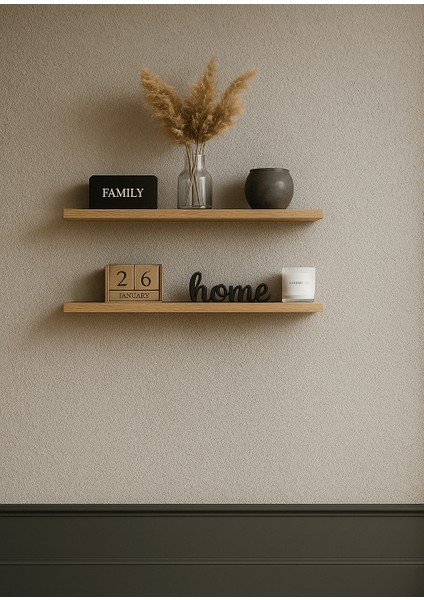 Modern Ahşap Duvar Rafı