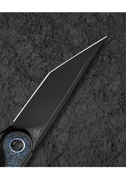 Bestech Blınd Fury BT2303D Siyah Stonewash Titanyum Gök Mavisi Mermer Kakma Sap M390 Çelik Çakı fırsatları