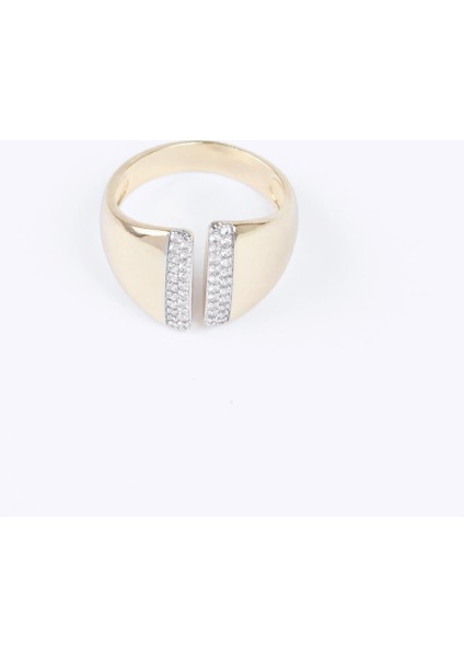 Altın Rengi Taş Figürlü Modern Kesim Yüzük fiyatları