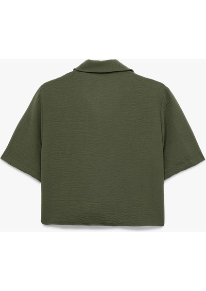 Regular Fit Kaçık Yaka Kısa Kollu Gömlek fiyatları