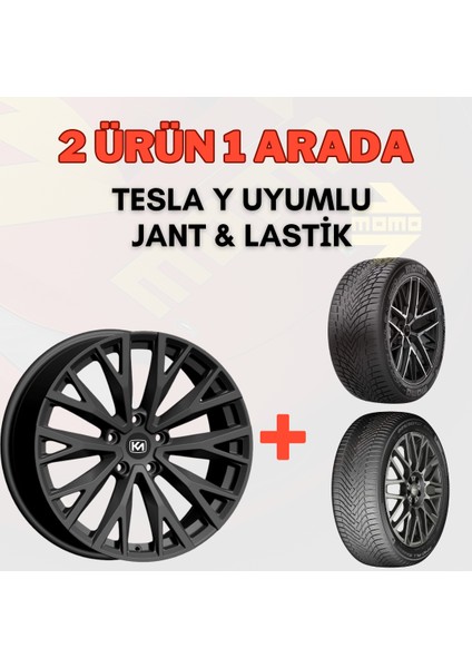 Tesla Model Y Uyumlu Momo 255/45R19 Dört Mevsim Lastiği 4 Adet YILI:2025 + DY1289 19" Jant 4 Adet