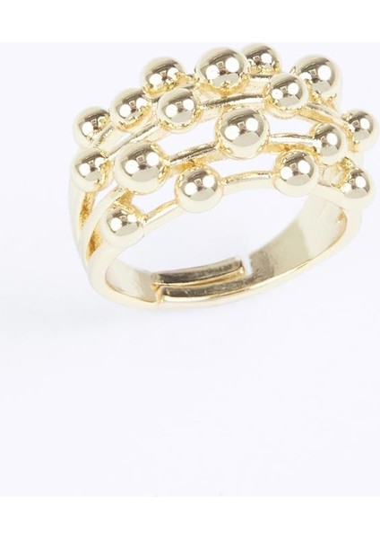 Altın Rengi Metal Top Detaylı Parlak Yüzük fiyatları