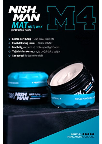 M4 Ultra Sert Mat Görünümlü Saç Şekillendirici Wax 100 ml Tüm Saç Tiplerine Uygun modelleri