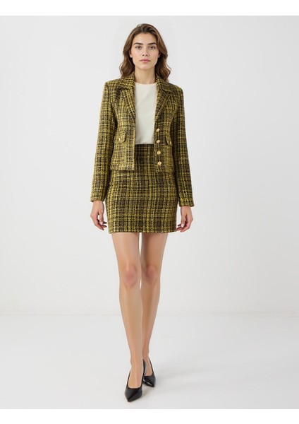 Haki Ekose Desenli Dokuma Tüvit Ceket fiyatları