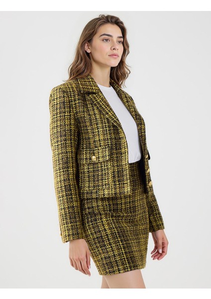 Haki Ekose Desenli Dokuma Tüvit Ceket fırsatları