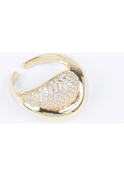 Altın Rengi Damla Figürlü Taşlı Yüzük fiyatları