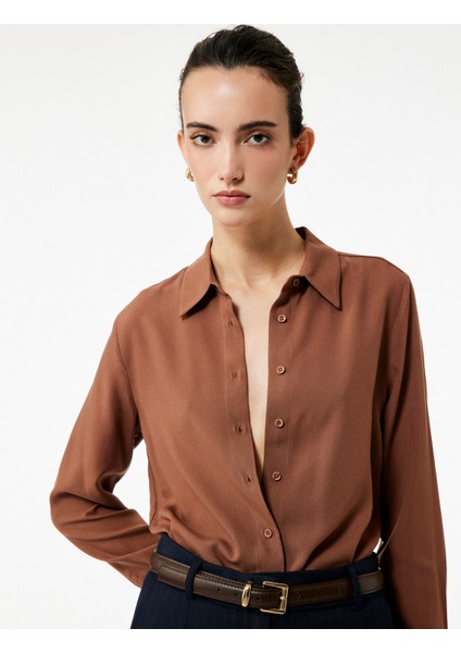 Regular Fit Uzun Kollu Klasik Yaka Viskon Gömlek fiyatları