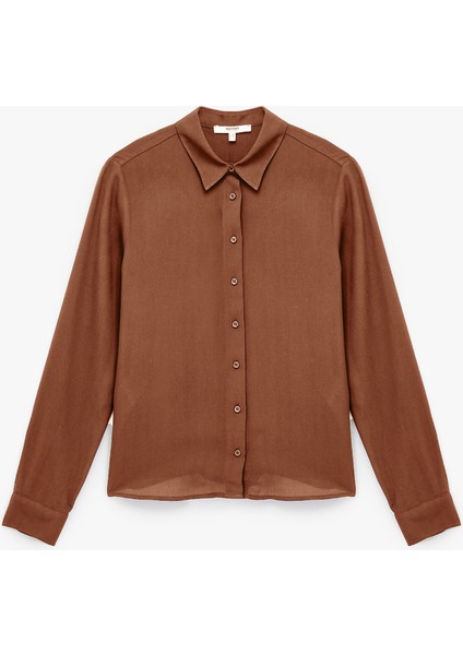 Regular Fit Uzun Kollu Klasik Yaka Viskon Gömlek modelleri