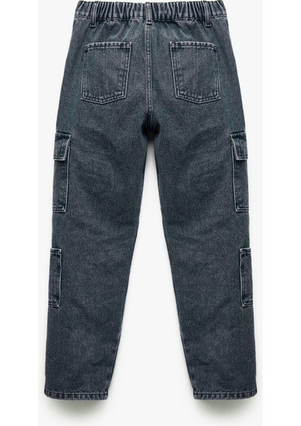 Pamuklu Cep Detaylı Loose Fit Kargo Cepli Denim Pantolon fırsatları