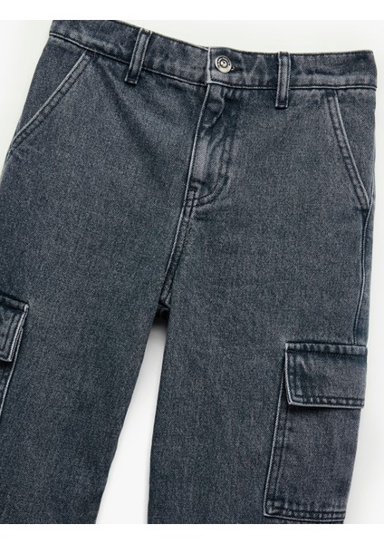 Pamuklu Cep Detaylı Loose Fit Kargo Cepli Denim Pantolon indirimleri