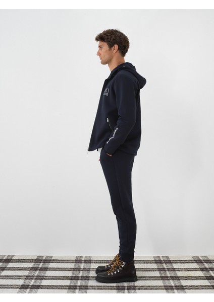 Erkek Lacivert Pamuk Dokulu Slim Fit Sweat Pantolon modelleri