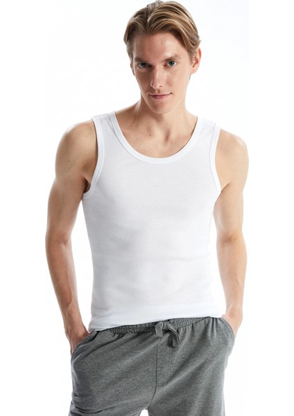 Lc Waıkıkı Beyaz U Yaka Penye Erkek Atlet 2'li modelleri