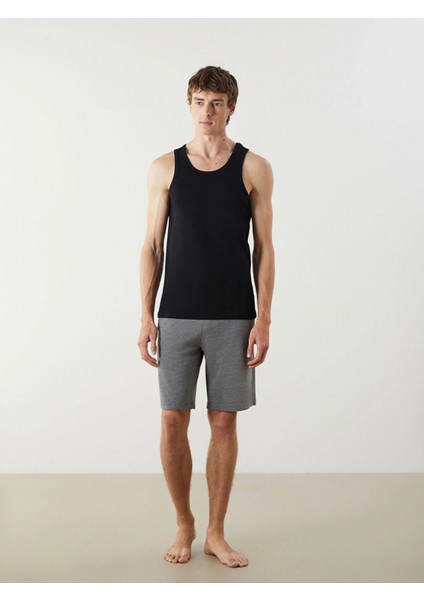 Lc Waıkıkı Siyah U Yaka Penye Erkek Atlet 2'li modelleri