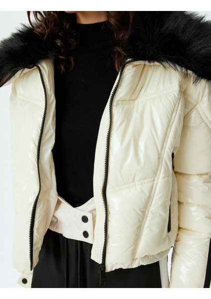 Kayak Montu Çıkarılabilir Kürk Yaka Detaylı Su Itici Cepli Fermuarlı indirimleri