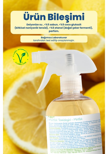 Güçlü Mutfak Temizleyici 500 ml |Doğal, Vegan |Beyaz Limon Koku |Yağ ve kirlerde etkili fiyatları