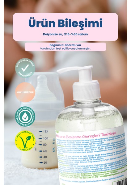 Bebek Biberon ve Beslenme Gereçleri Temizleyici 2 x 500 ml | Bitkisel Sabun Bazlı | Hipoalerjenik indirimleri