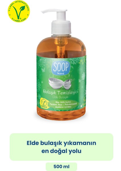 Soop Elde Bulaşık Deterjanı 500 ml | Bitkisel Kökenli | Limon Kokulu indirimleri