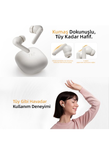 Buds Bluetooth Kulaklık - Şık Tasarım - Ipx4 - 35 Saat Ultra Uzun Pil Ömrü - Düşük Gecikme 0.06S -Aı modelleri