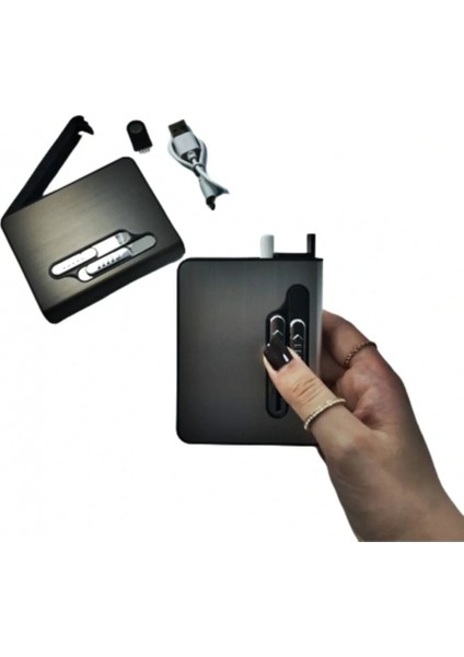 USB Şarjlı Kısa Çakmaklı Tabaka